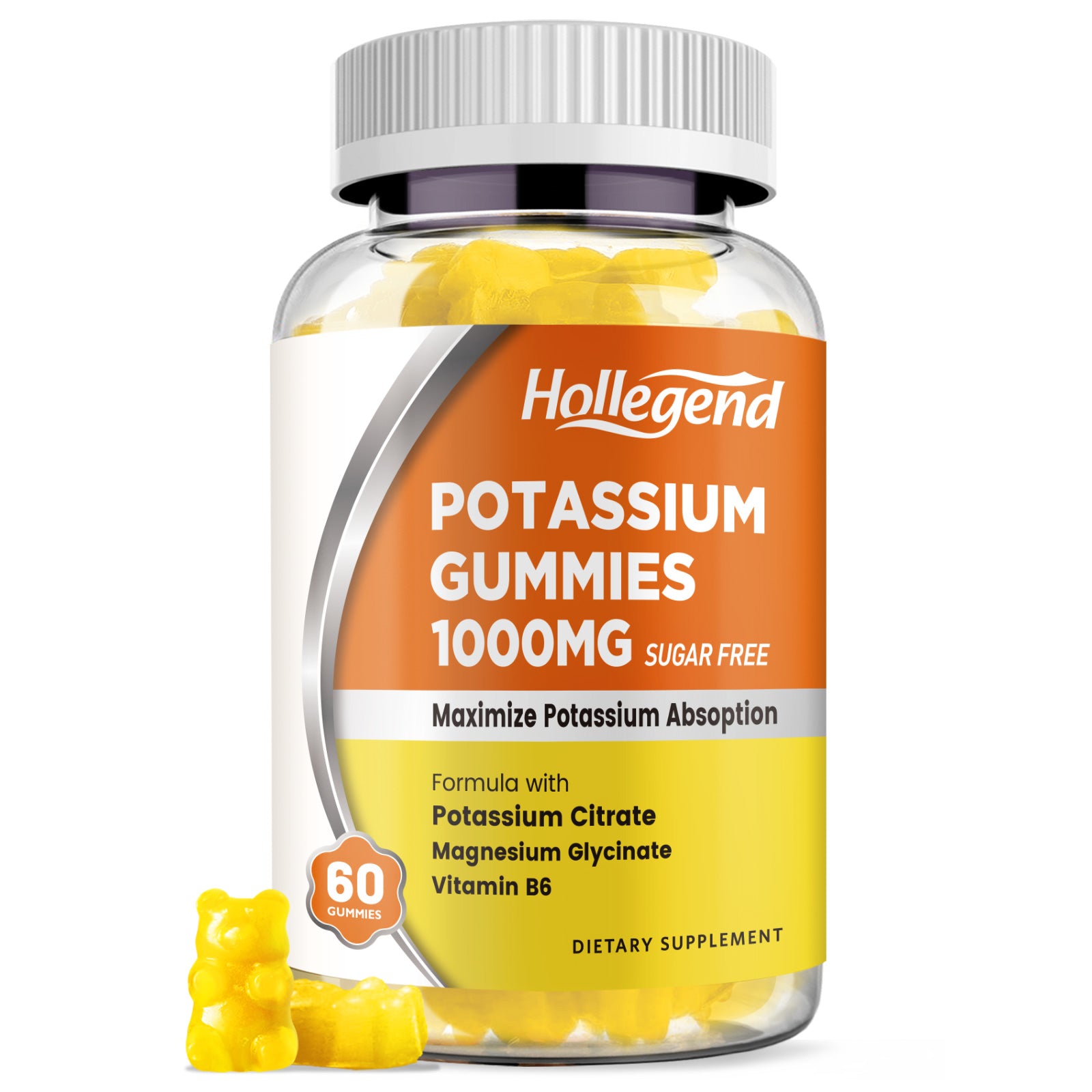 Potassium Sugar Free 1000mg 60 Count Gummies – Hollegend Nutrition