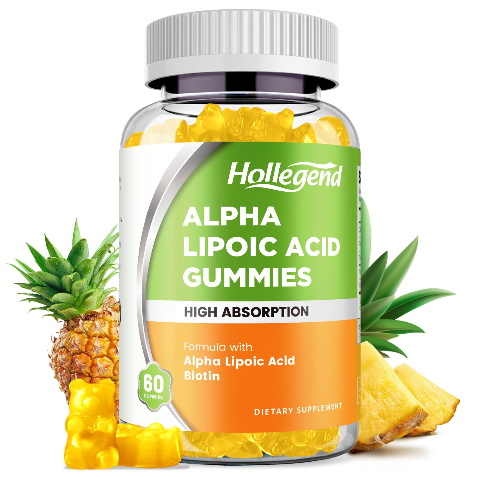 Alpha Lipoic Acid Gummies 1000mg Sugar Free 60 Count Supplements Gummi   Hollegend Nutrition