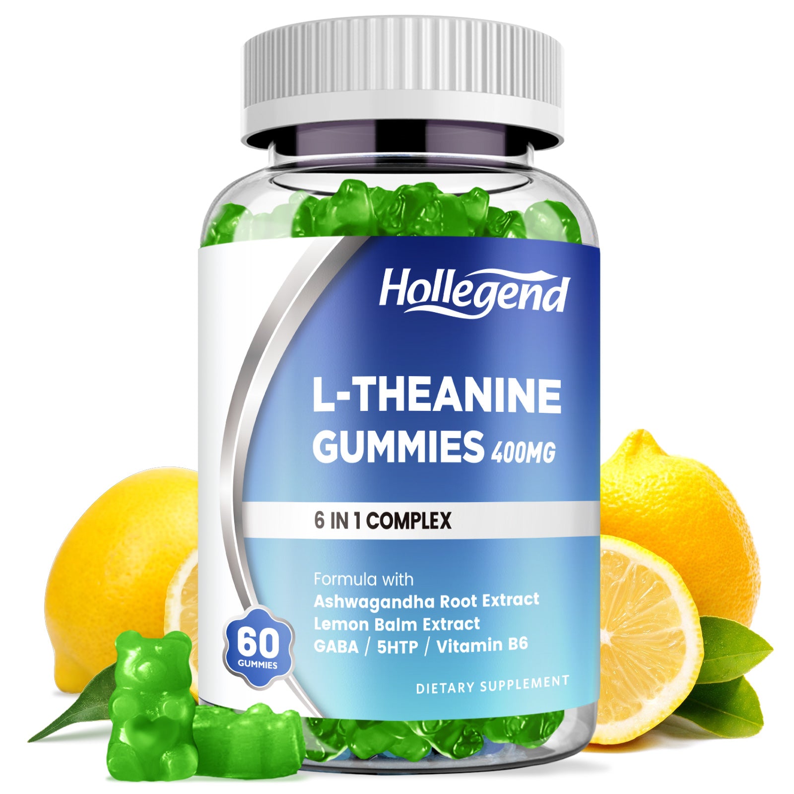 L-Theanine Gummies 400mg 6 IN 1 Complex 60 Counts Gummies