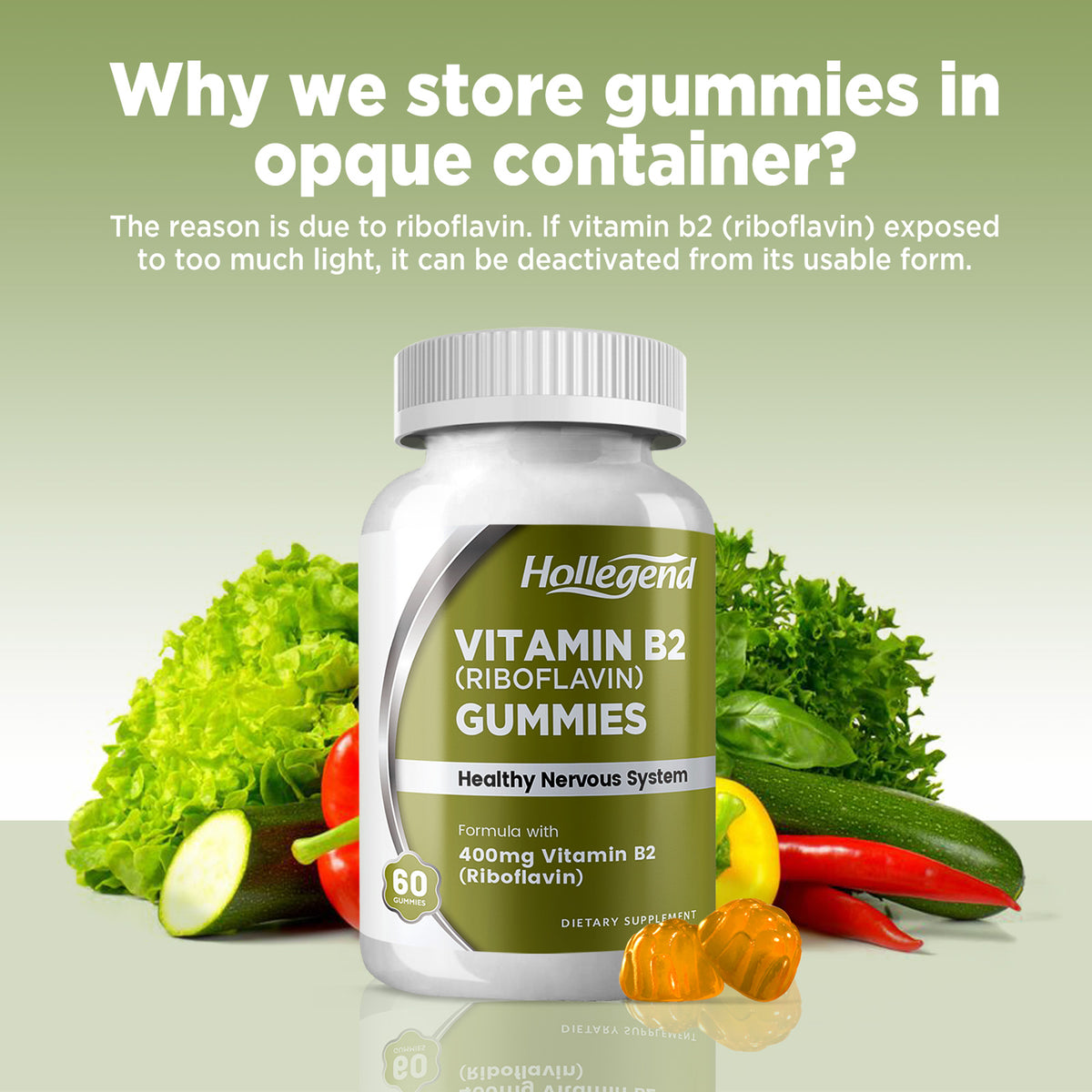 Chewable Riboflavin Vitamin B2 Riboflavin 400mg Gummies – Hollegend Nutrition