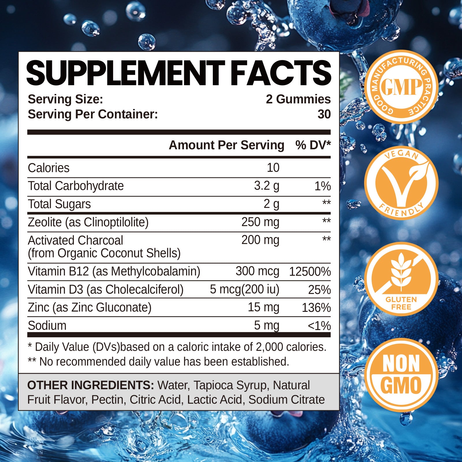 Zeolite Detox for Kids Gummies with Activated Charcoal, Clinoptilolite Zeolite