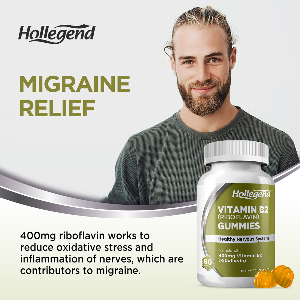 Chewable Riboflavin Vitamin B2 Riboflavin 400mg Gummies – Hollegend Nutrition