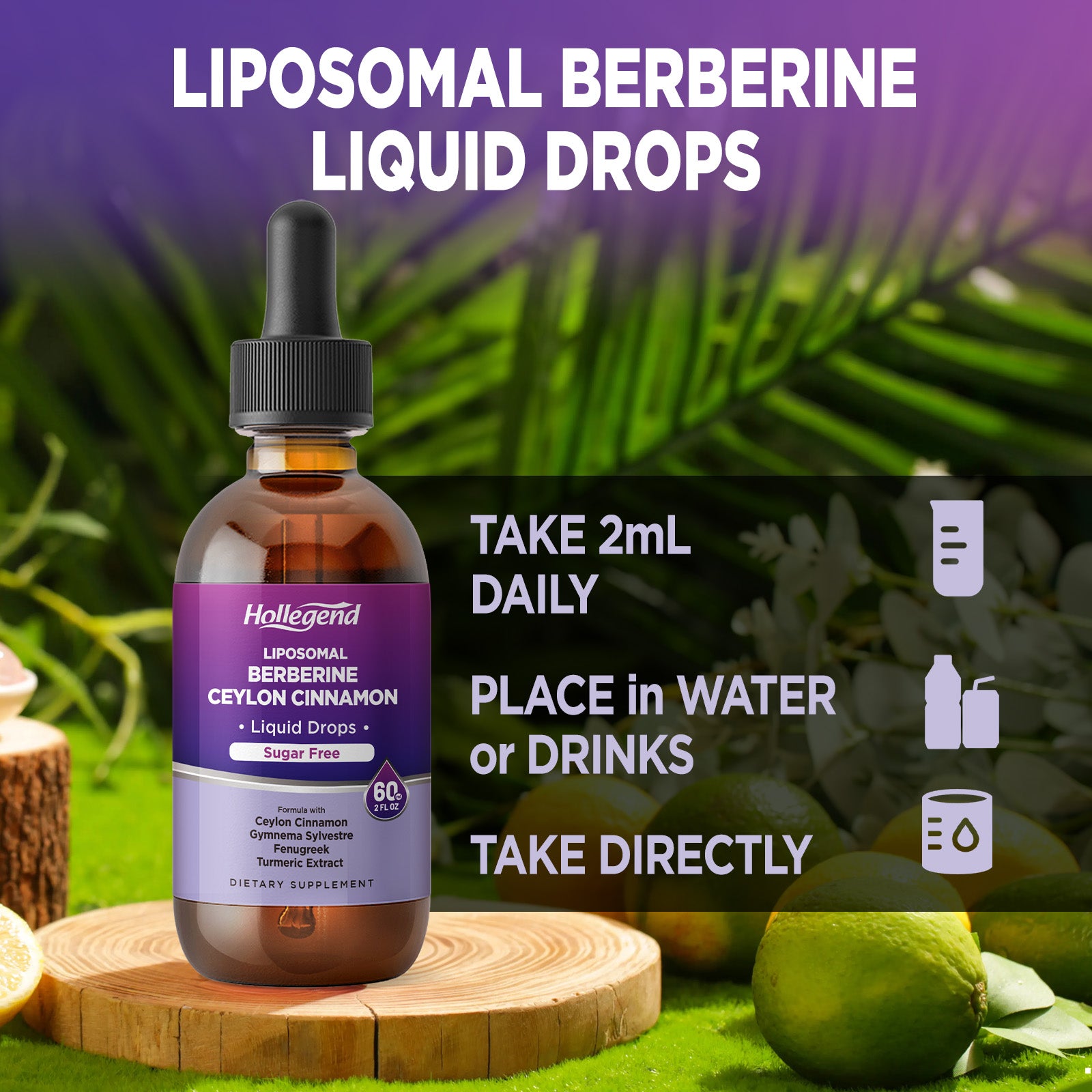 Liposomal Liquid Berberine Drops Sugar Free, Berberine Extract