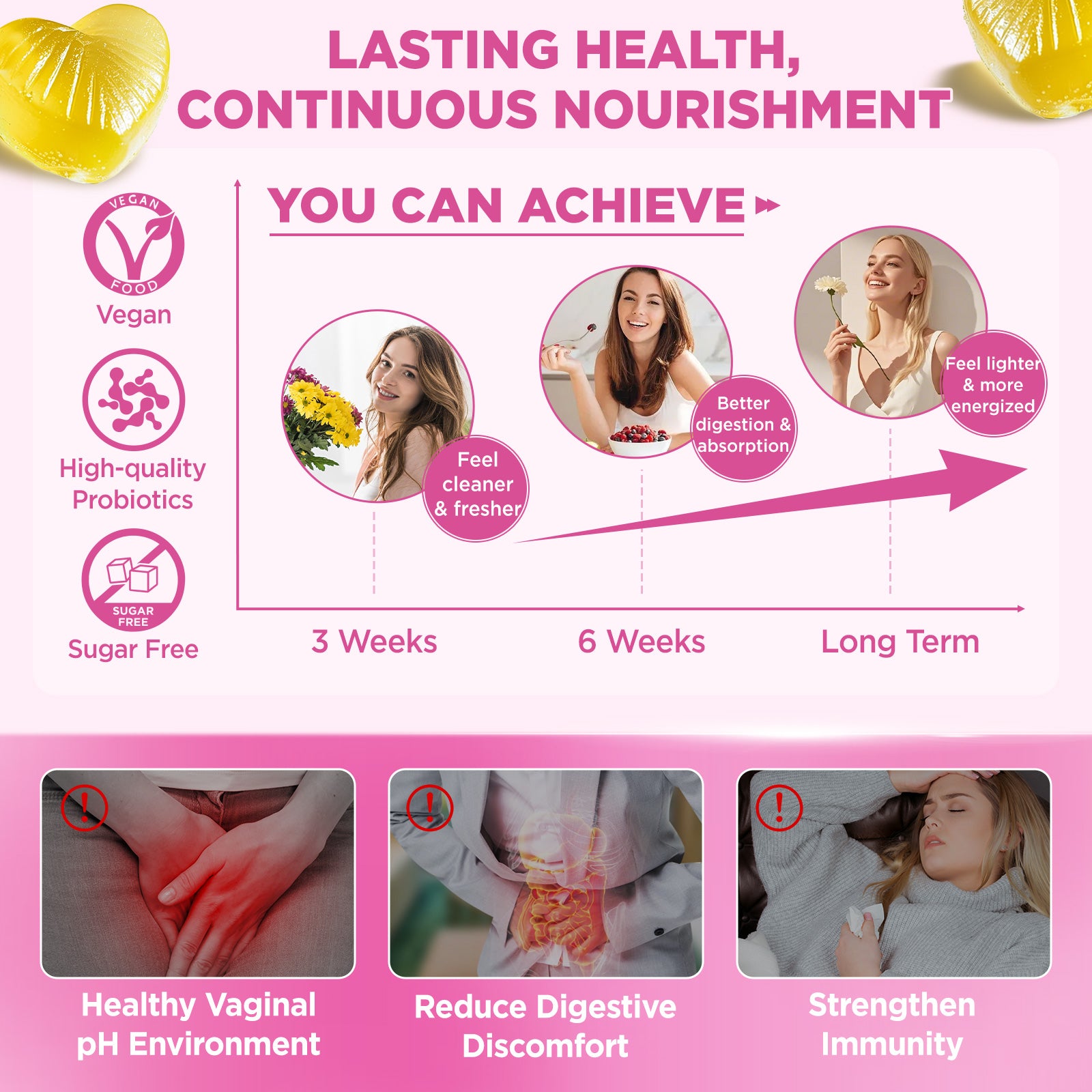 Vaginal Probiotics Gummies for Women Balanced pH – Hollegend Nutrition